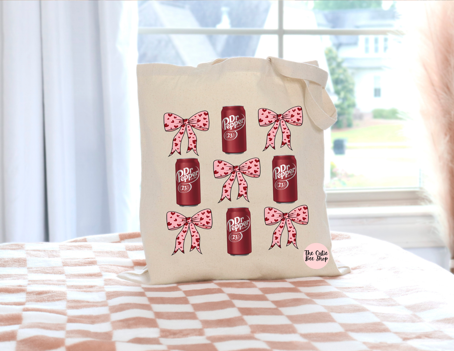 Dr. Pepper Pink Bows Bag